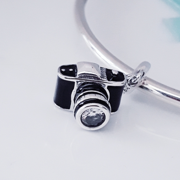 Photo Camera with Crystal lense charm S925 Silver Pandora Compatible - Picture 5 of 7